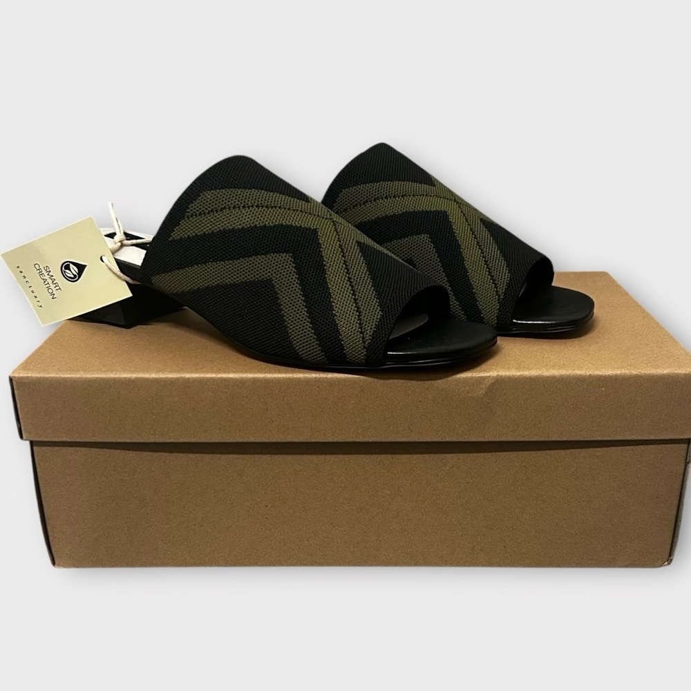 Sanctuary Rally Block Heel Mule Clog Sandals Size 8 New in Box ! Green and black - Picture 5 of 12